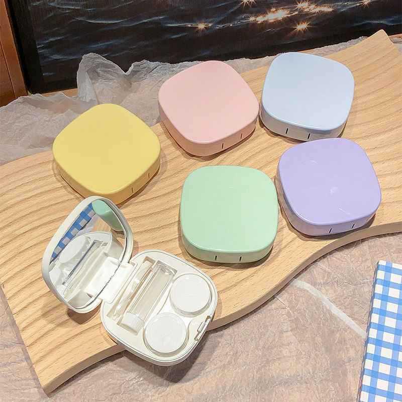 Portable Minimalist Contact Lens Case with Mirror