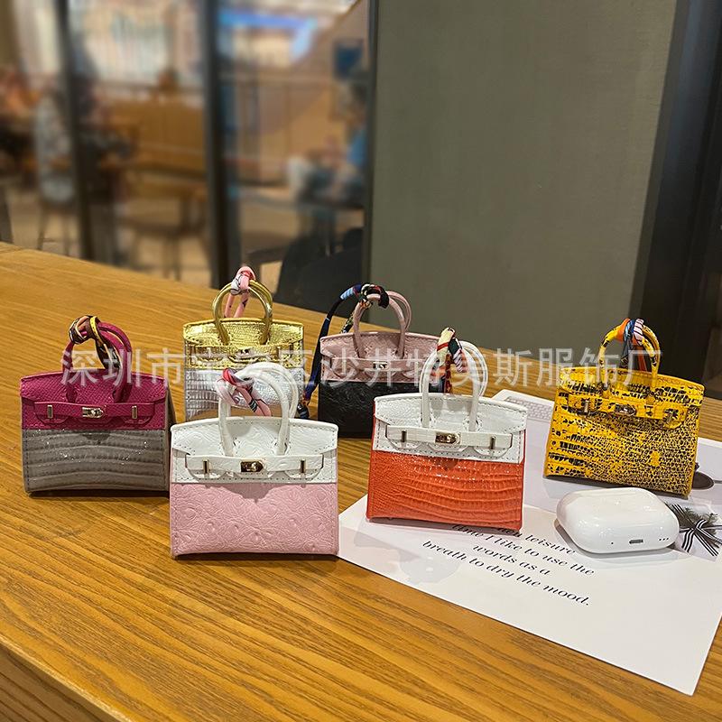Modă H Mini Birkin Căști Bluetooth & Portofel Monede Breloc Charm