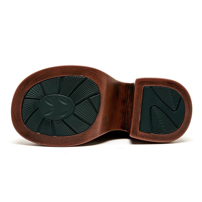 Fashion GKTINOO 2025 Autumn New Lace Up Retro Genuine Leather Shoes Pumps Mixed Colors Thick Soled Comfortable Women's Platform Shoes