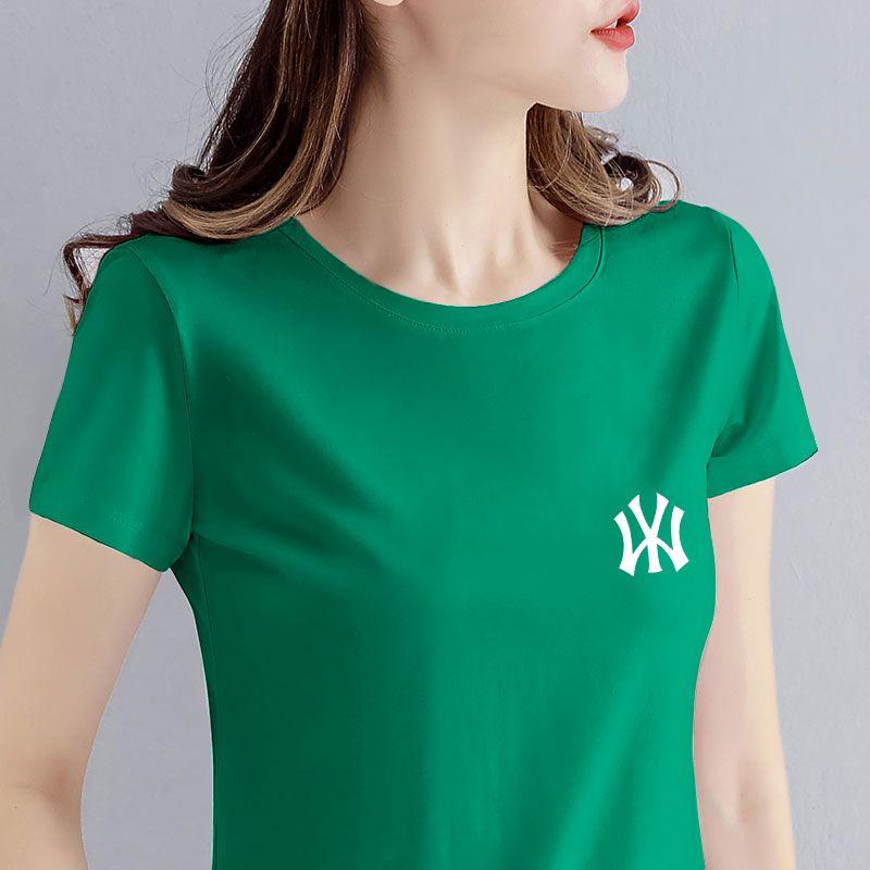 

Европейский бренд, футболка с коротким рукавом и круглым вырезом, летняя футболка Ins Green M [40.00 kg-47.50 kg]]