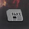 Cartoon Newspaper English Letter Fake Enamel Badge Brooch Pin Clothes Jewelry