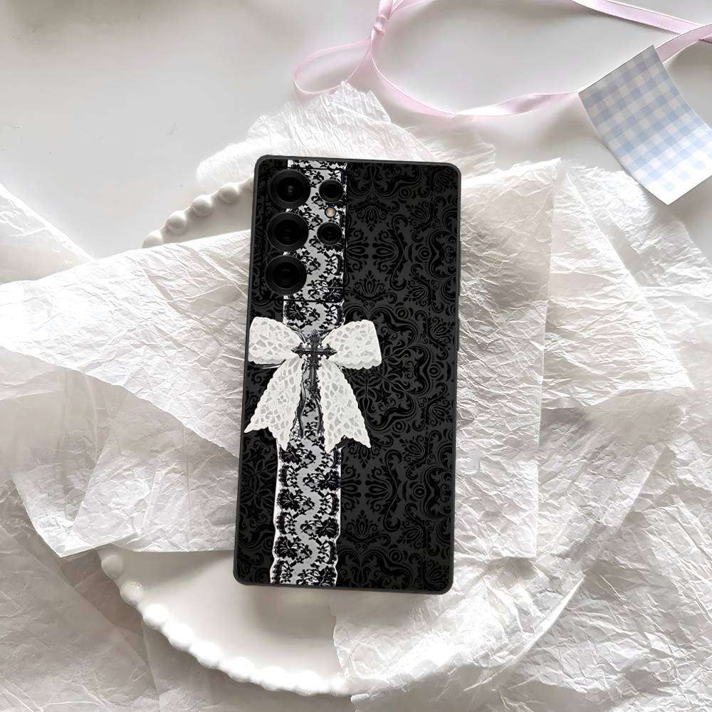 

Lace Pattern Phone Case Silicone PC+TPU For Samsung S10 20 30 22 23 24 Plus Lite Ultra Cover Samsung S24fe