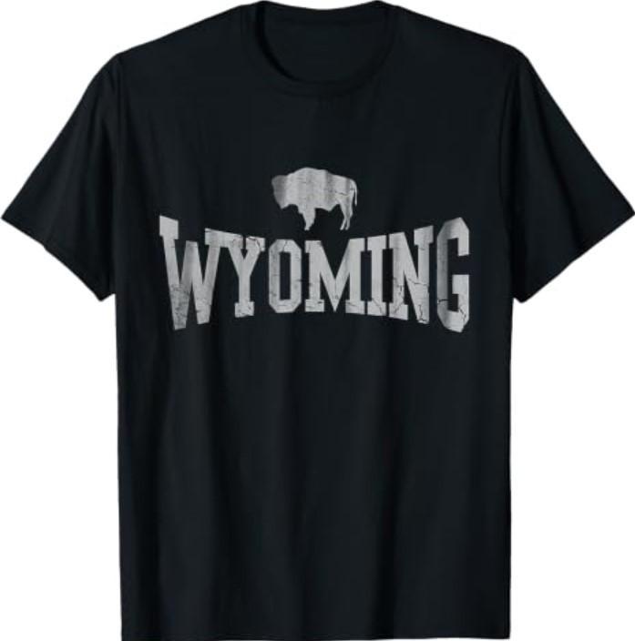 Wyoming Flag Home State Men Women Kids Vintage Distressed T-Shirt