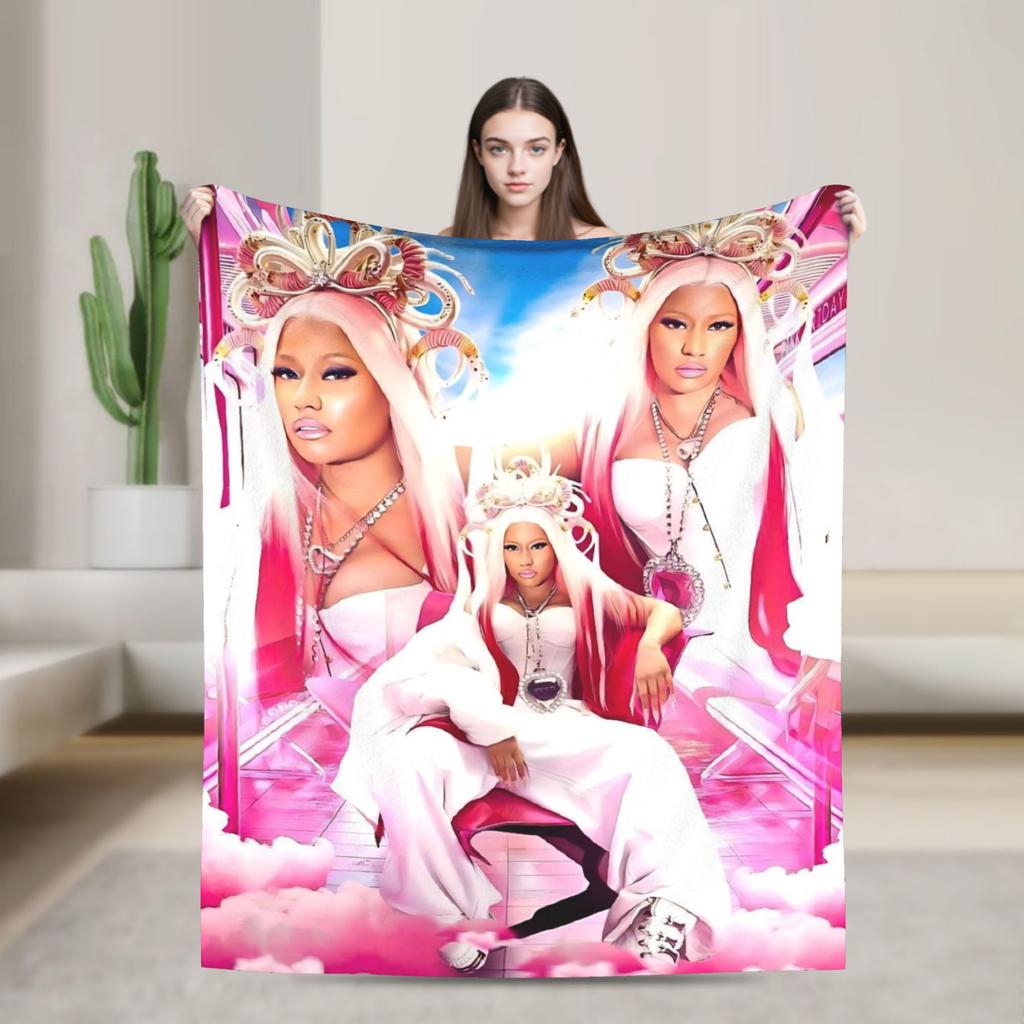 Nicki Minaj Pink Friday 2 Tour  Soft Blanket  Travel Office Plush Throw Blanket Pattern Outdoor Flannel Bedspread Sofa Bed Cover
