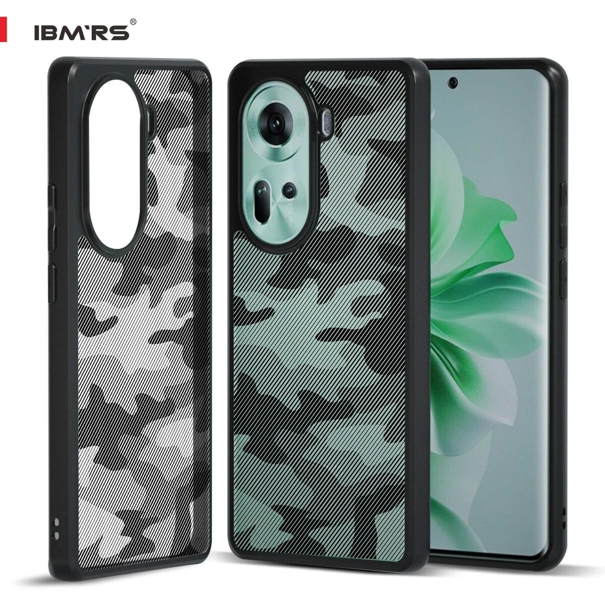

(Comes with wrist strap)IBMRS for Oppo Reno11 Shockproof Phone Case,Military grade protection camo clear transparent case Art Camo