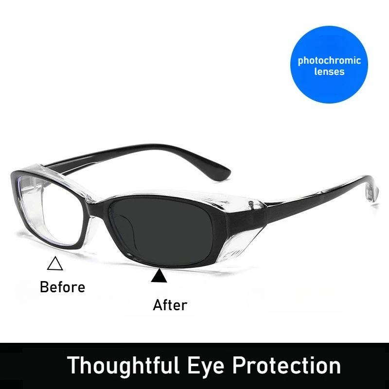 Retro Goggles Photochromic Anti Blue Light Sunglasses Men Women Anti-Glare Dustproof Glasses for Cycling Driving Outdoor Sports