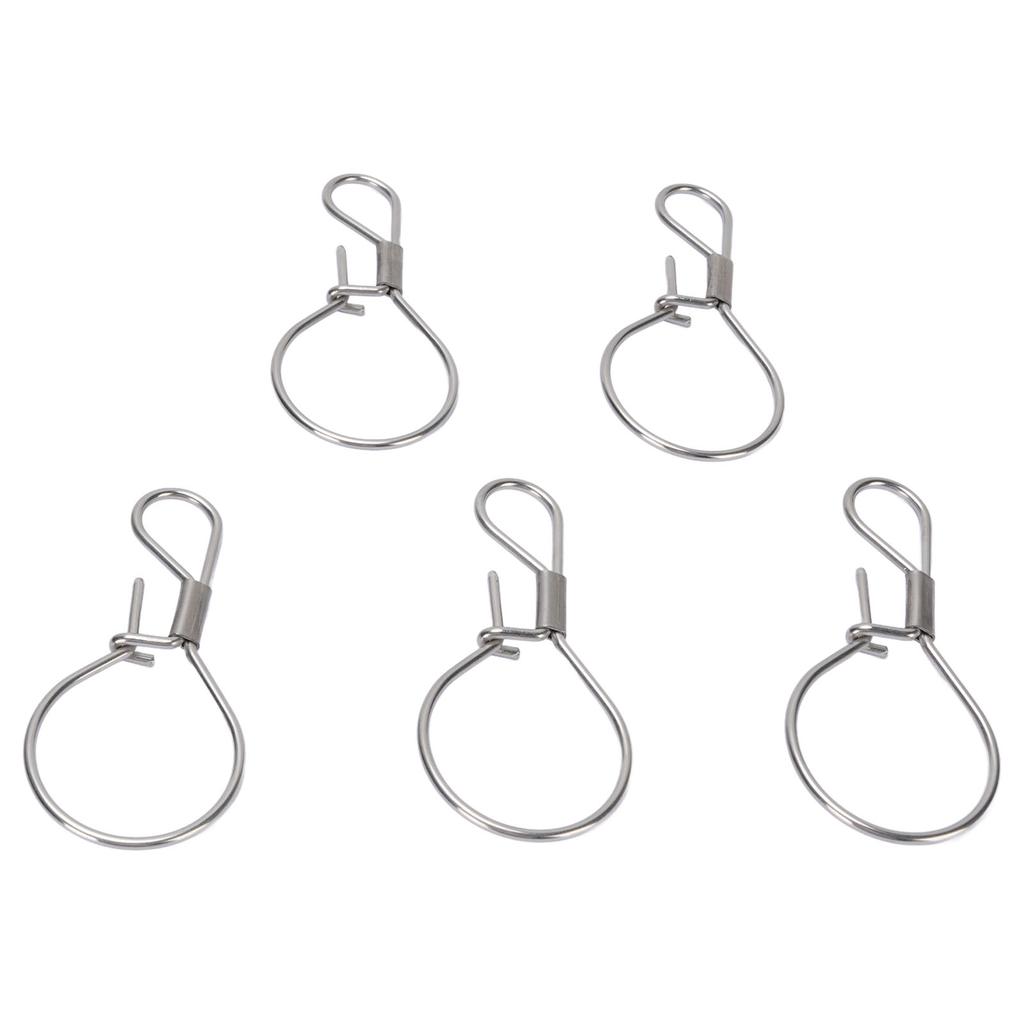 5PCS Fishing Locks Stainless Steel Single Handed Live Fish Lock Buckle for Freshwater Saltwater Fish