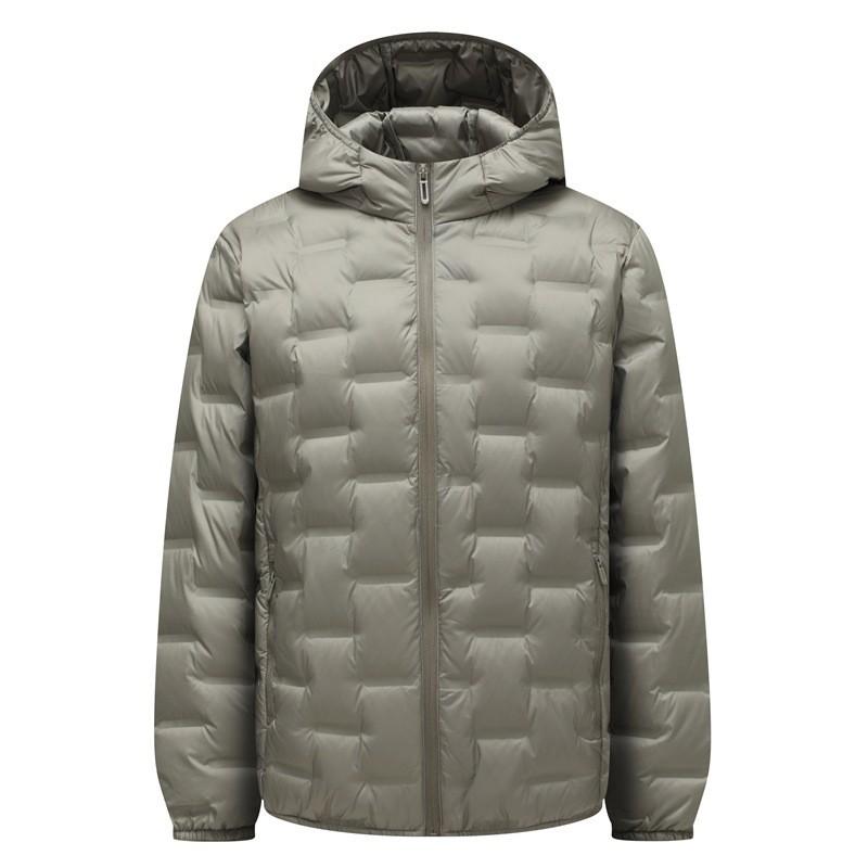 Mens Lightweight Hooded Down Jacket Winter Short Puffer Coat Warm Casual Outerwear In Black Green Gray