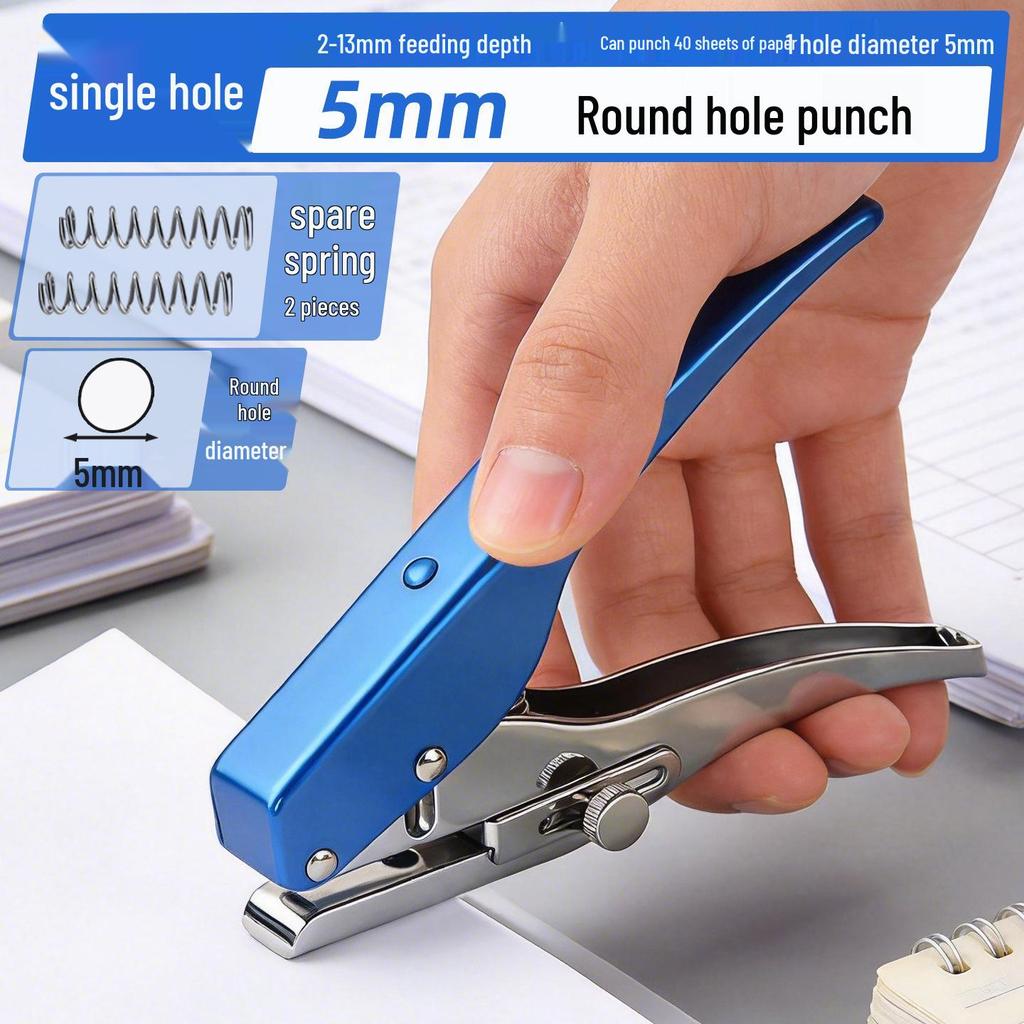 Adjustable 3-7mm Round Hole Punch Pliers for Loose-Leaf Binders
