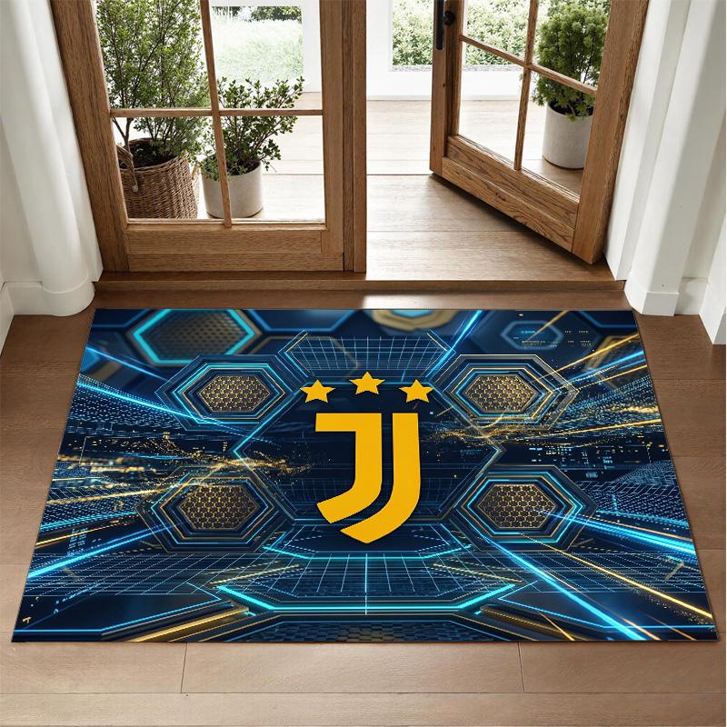 Juventus FC Design Crystal Velvet Rug Soft Decorative Mat for Bedroom Entrance