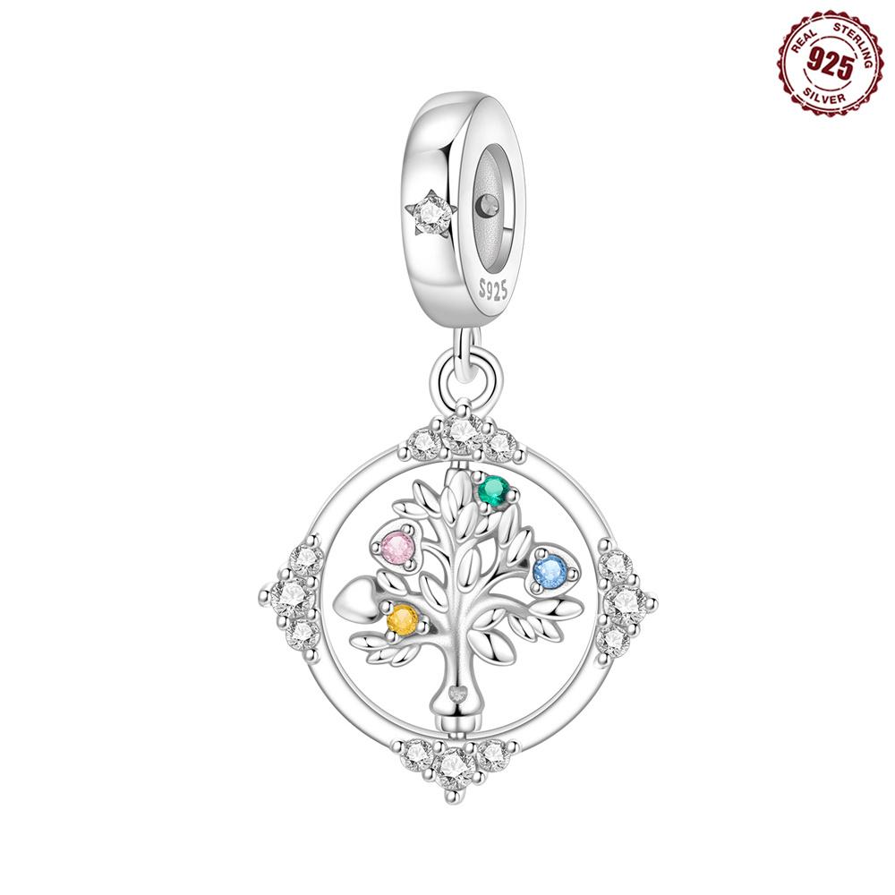 Colorful Copper Colorful Gem Clip Ferris Wheel Tree Of Life Lotus Charm Suitable For Do-It-Yourself Fashion Bracelet Necklace Birthday