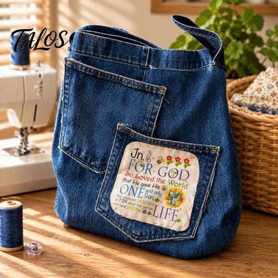 Beginners Crafting Materials 1/2Pcs Prayer Fabric Square, Religious Quilt Square with Text & Flower Sewing Projects Print, DIY Craft for Quilting