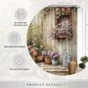 Rustic Garden Door Shower Curtain -Waterproof,Mildew-Resistant With Floral And Pot Design For A Cozy And Romantic Bathroom Decor