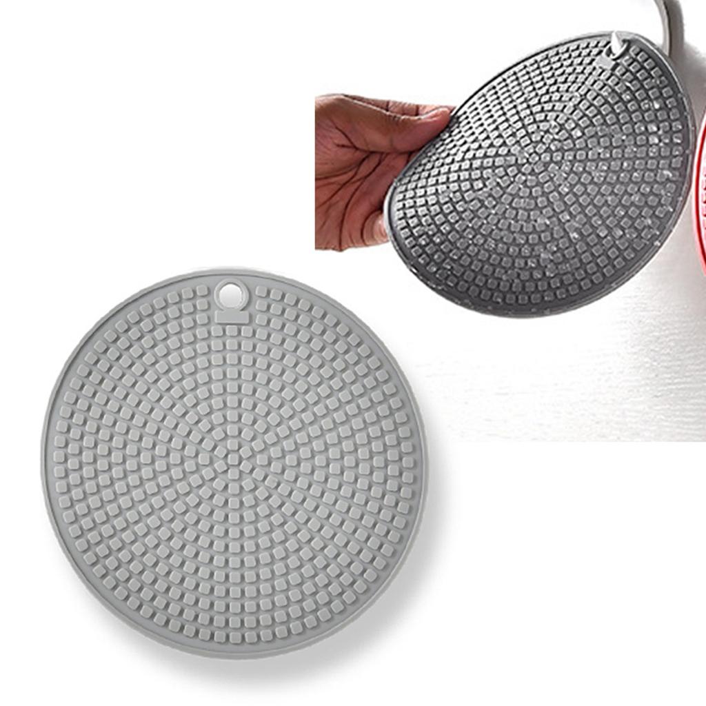 Silicone Trivet Mats Heat Insulation Round Pot Holders Anti Slip for Kitchen Dining Table Countertops