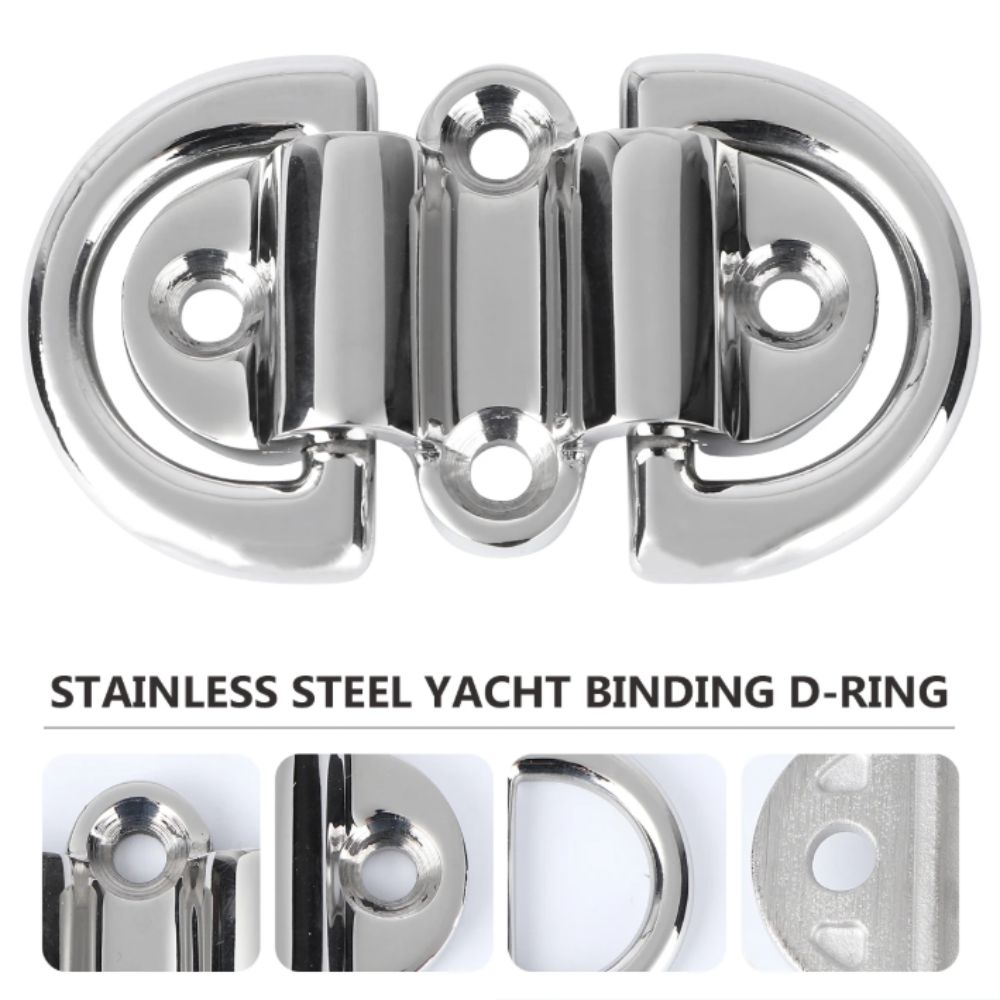 Folding Design Deck Pull Lift Ring Double D Ring Marine Folding Pad Eye  Marine Use