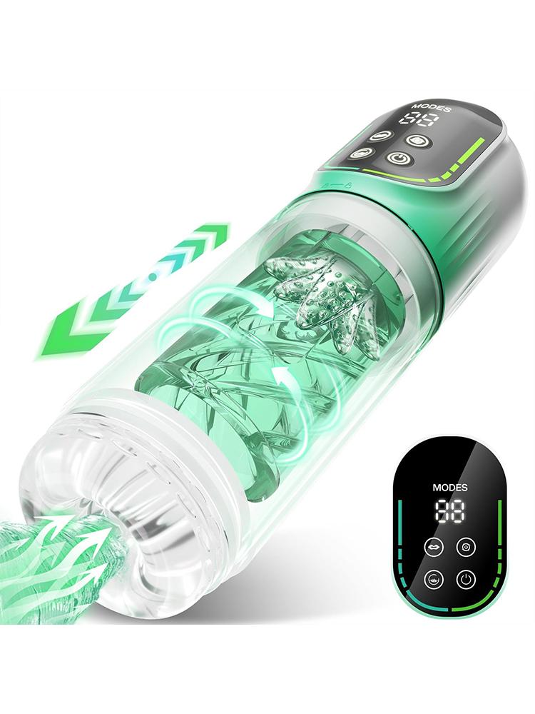 Automaatne Tõukav Pöörlemine Meeste Masturbaator Imev Lakkumine LCD Vaakumpenise Pump Vesi SPA Reaalne Taskupill Sekslelud Meestele