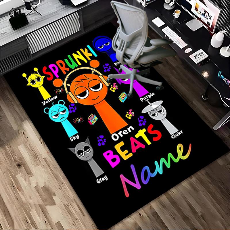 Custom Name Sprunki Love Living Room Non-Slip Area Rug Soft Carpet for Bedroom Kids Playroom Sofa Office Home Decor Doormat