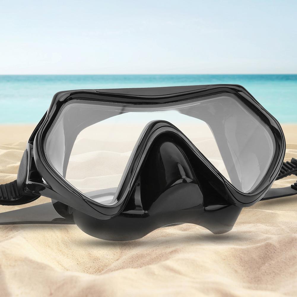 Diving Mask, Outdoor Adult Tempered Glasses Lenses Anti-fog Swimming Goggles Diving Mask for Snorkeling