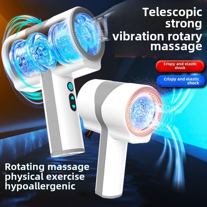 Thor Masturbator Male Automatic Handheld Telescopic Rotating Vibration Double Pass Masturbator Trainer