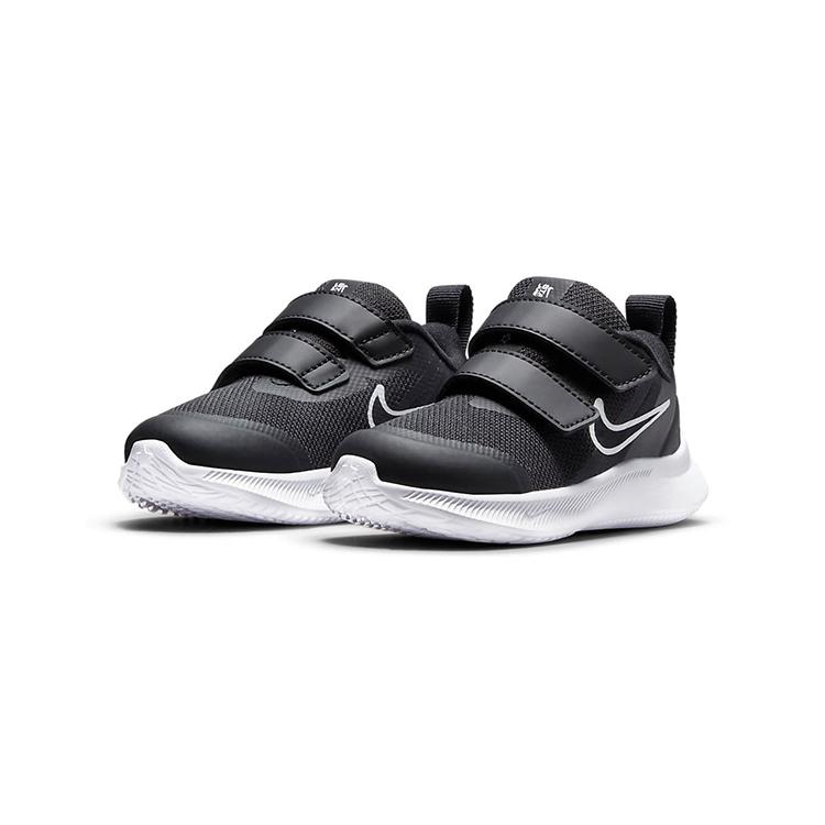 New Nike Star Runner 3 Low Top Running Shoes Black White Infant And Toddler DA2778-003