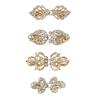 1 Pair Shiny Alloy Cardigan Collar Clips Holder Women Decor Crystal Cape Cloak Clasps Fasteners Buckle Brooch Clip