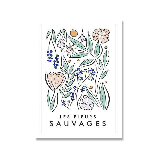 Abstract Flower Vintage Minimalist Wall Art Canvas Painting Nordic Posters And Prints Wall Pictures For Living Room Home Decor