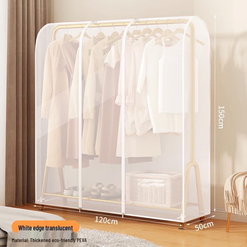 Floor-Standing Transparent Dustproof Coat Rack Cover - Waterproof & Fully Enclosed