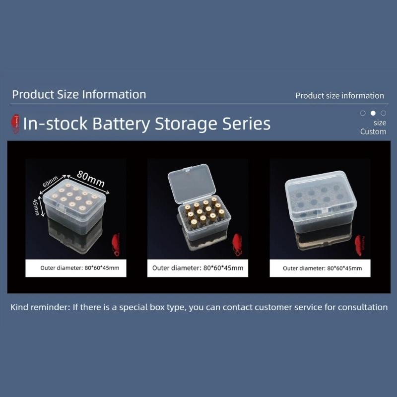 Compact Battery Storage Box For 2A Cells Clear Window Design Dustproof PP Container Case 12-Cell Design