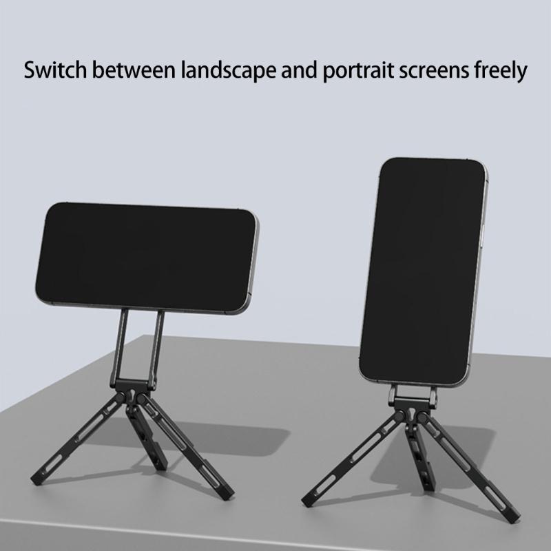 Double Side Magnetic Mobile Phone Holder Phone Tripod Stand for Phone 16 Mini Aluminium Bracket Quick Mount Pocket Stand
