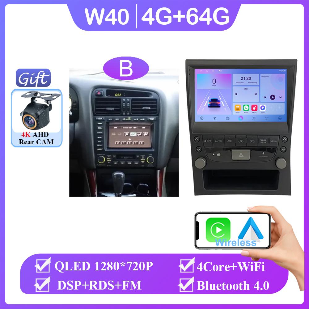 Navigation GPS Android Auto For Lexus GS GS300 GS350 1999 - 2004 Carplay Car Video Player 2din DVD Multimedia Head Unit 2K BT