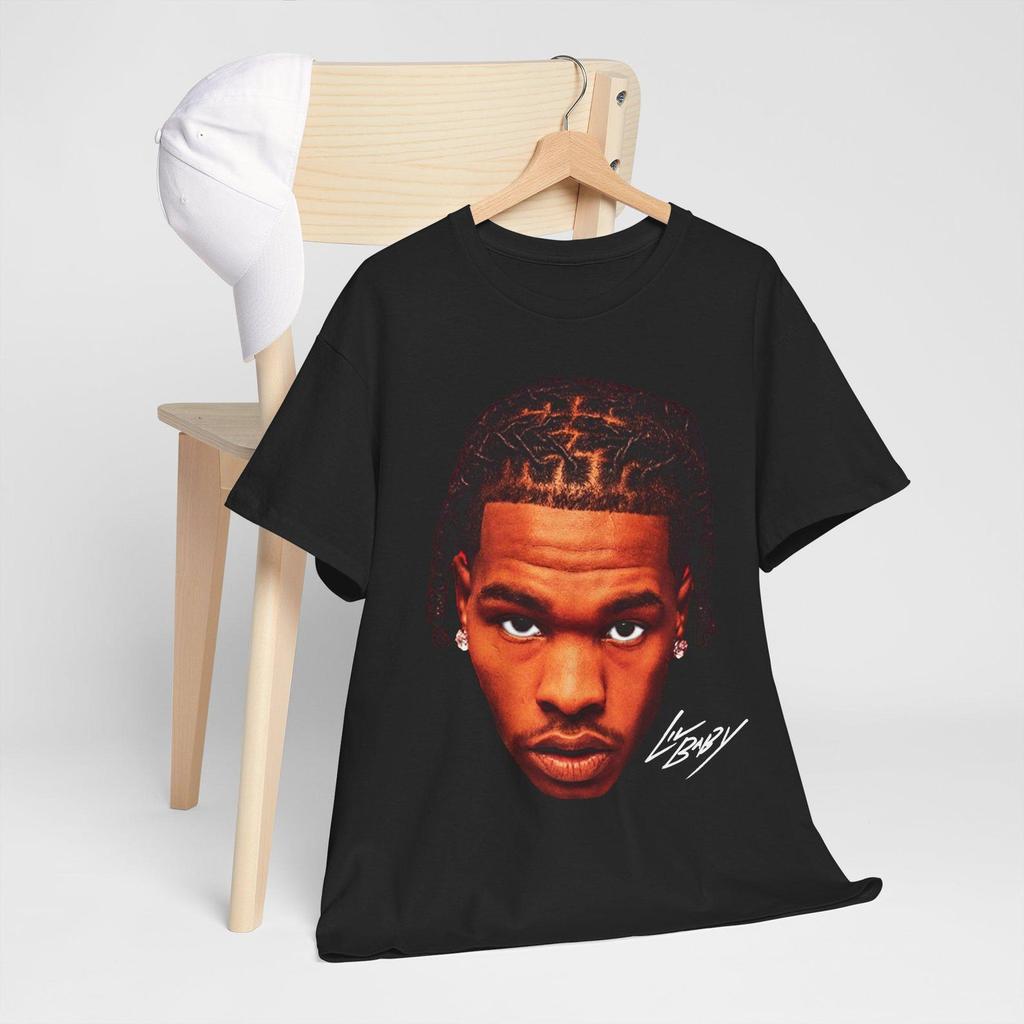 Vintage Rap Tee Lil Baby, Hip Hop Graphic Print T-Shirt, Merch T Shirt Lil Baby Oversized Heavy Cotton Tee Shirt, 100% Heavy Cotton Shirt