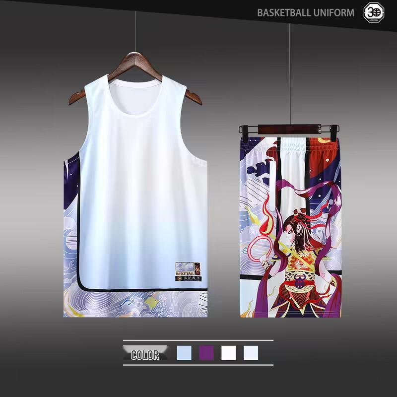 Ultra-Fast Summer Basketball Jersey Set for Girls - Sports Training Uniform for Primary and Middle School Students