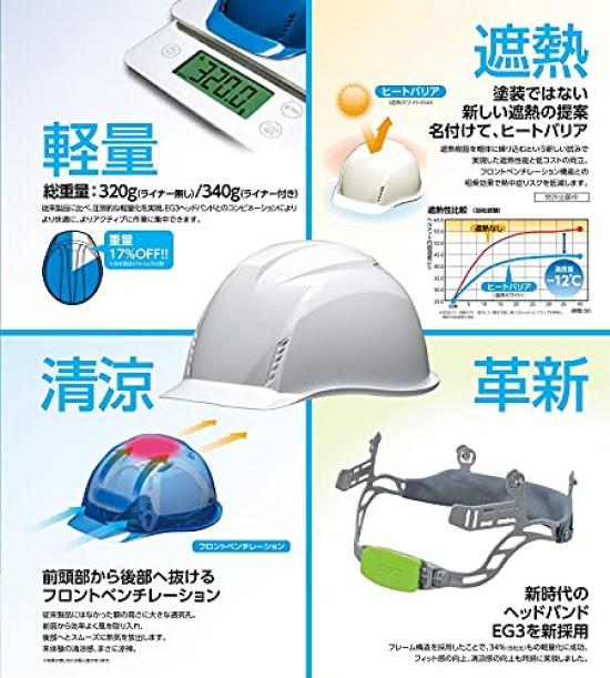 DIC AA16HBFVW AA16-W-HB Helmet, White,