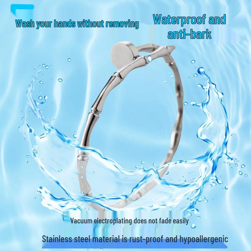 Women's Titanium Steel Bamboo Joint Bracelet, Japanese Korean Style, Simple and Versatile Stainless Steel Wristband Jewelry.
