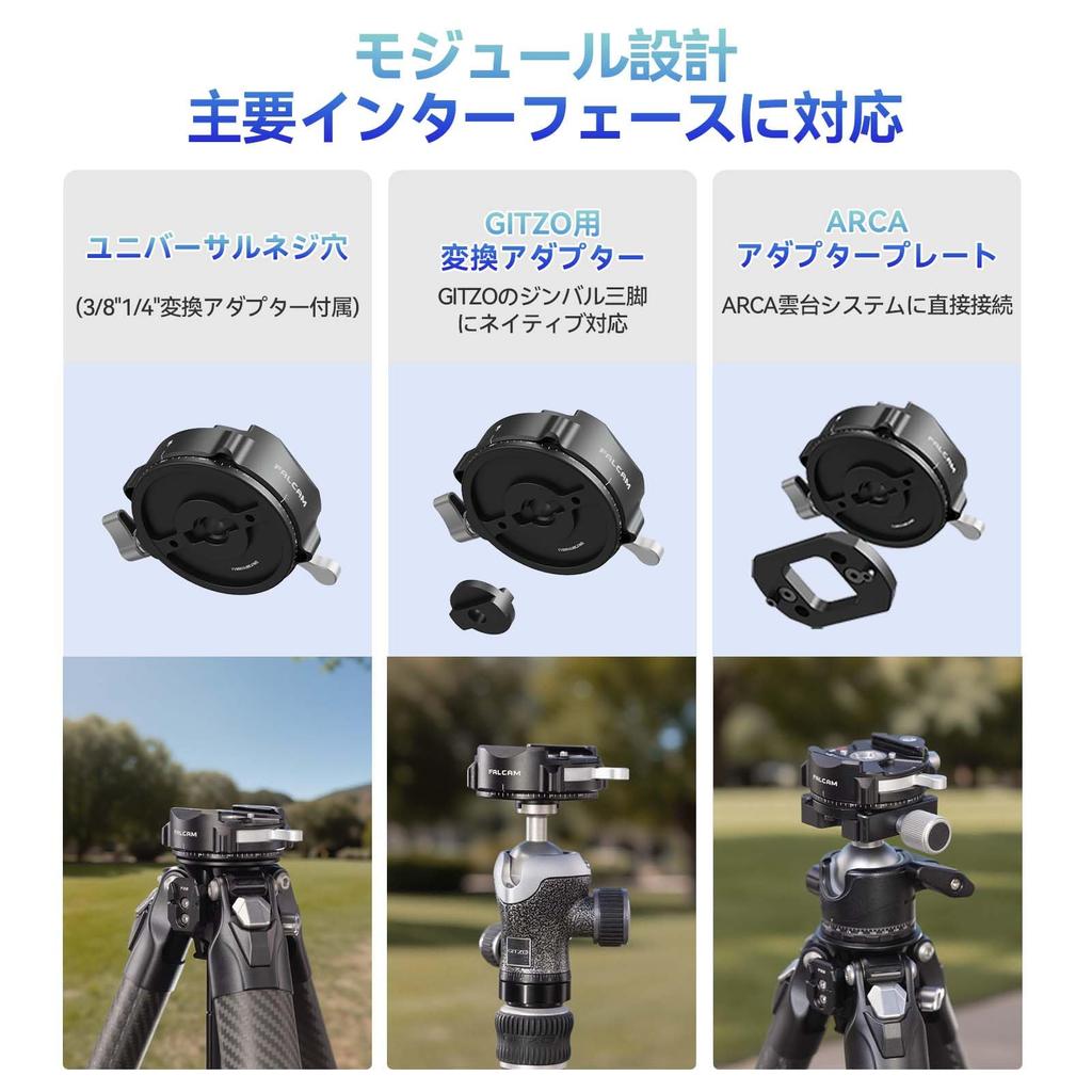 ULANZI FALCAM F38PRO Quick Release Tripod Head Adapter, 360° Horizontal Rotation, Quick Shoe, F38 Quick Mount, Arca-Swiss Compatible, Aluminum, 5kg Lo
