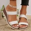 Women's Sandals Bohemia Heels Sandals for Summer Wedges Heeled Shoes Women Slippers Summer Shoes Woman 2025 Footwear Sandalias
