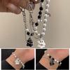 2PCS Pearl Beaded Halloween Couple Bracelets Funny Ghost Pendant Bracelet  Friends