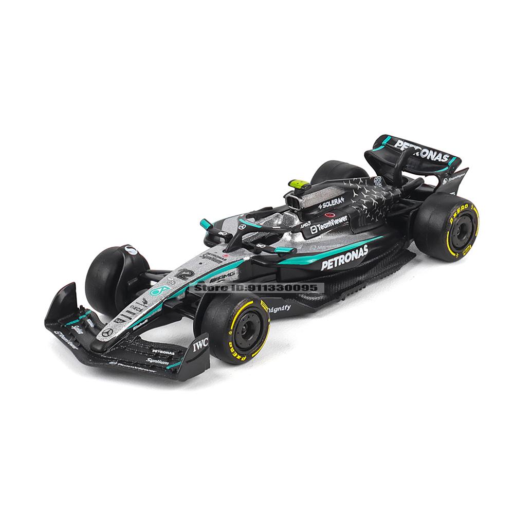Bburago 1:64 Mercedes-AMG 2025 F1 W16 #63 George Russell #12 Kimi Antonelli Alloy Car Model Collectible Toys Latest Model