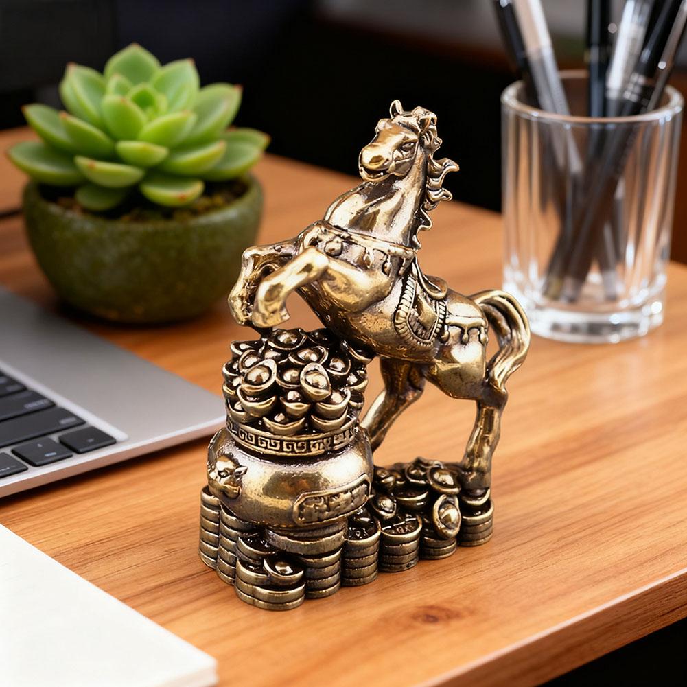 Pure Messing Paard Stappend Schatkist Retro Woondecoratie, Kantoor Bureau Thee Huisdieren, Handwerk En Ornamenten, Veelzijdige Stijl
