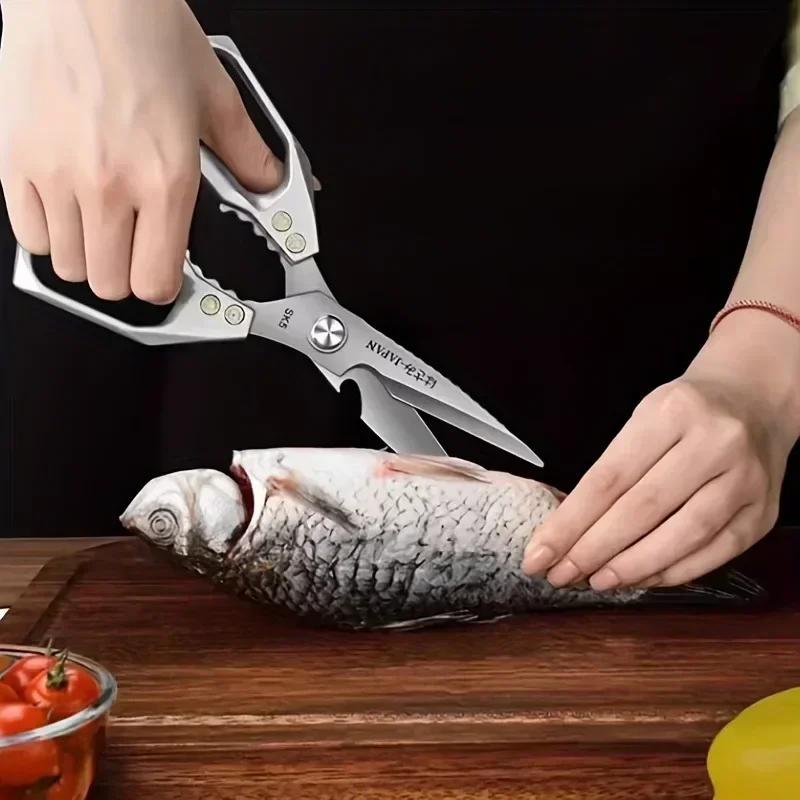 Mutfak Paslanmaz Çelik Makas Gıda Sınıfı Özel Güçlü Ev Tavuk Kemiği Makası Çok Amaçlı Kızartma Gıda Makası