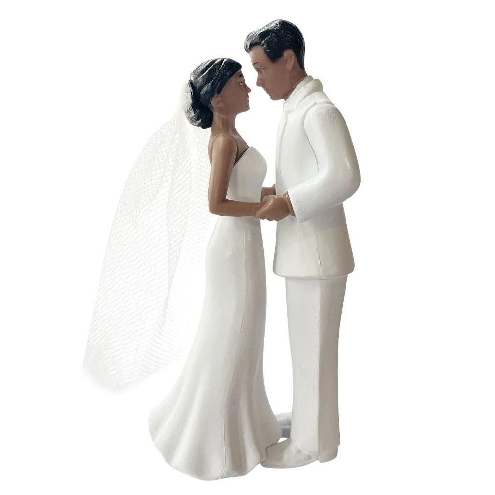 Elegant Couple Wedding Cake Topper White/Black Bride & Groom Figurines  Bridal Shower Decoration