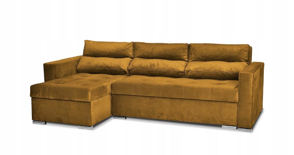 Varius Corner Sofa Bed with Sleeping Function Family Furniture Cornea Golden Yellow