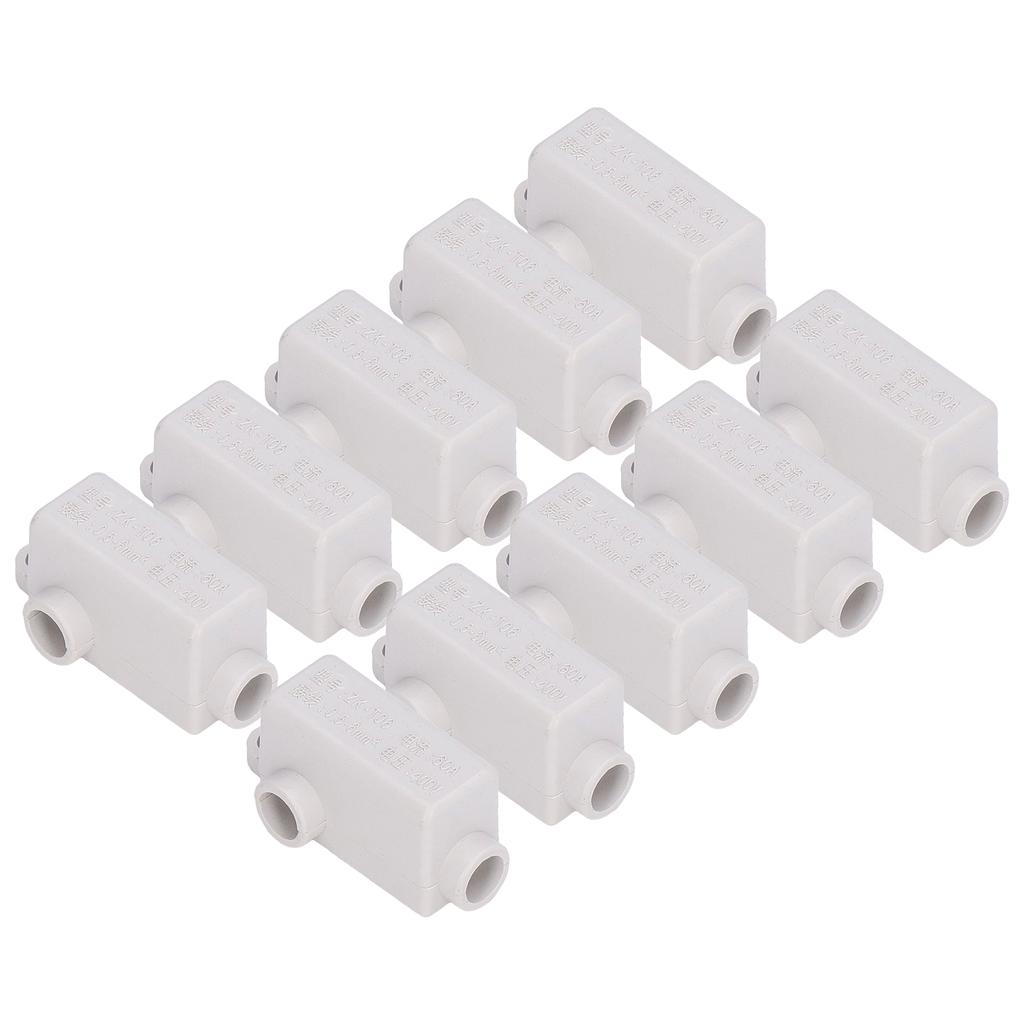 10Pcs T Type Splitter Block 3 Way Inline Junction Connector Box High Power ZKT06 400V 60A