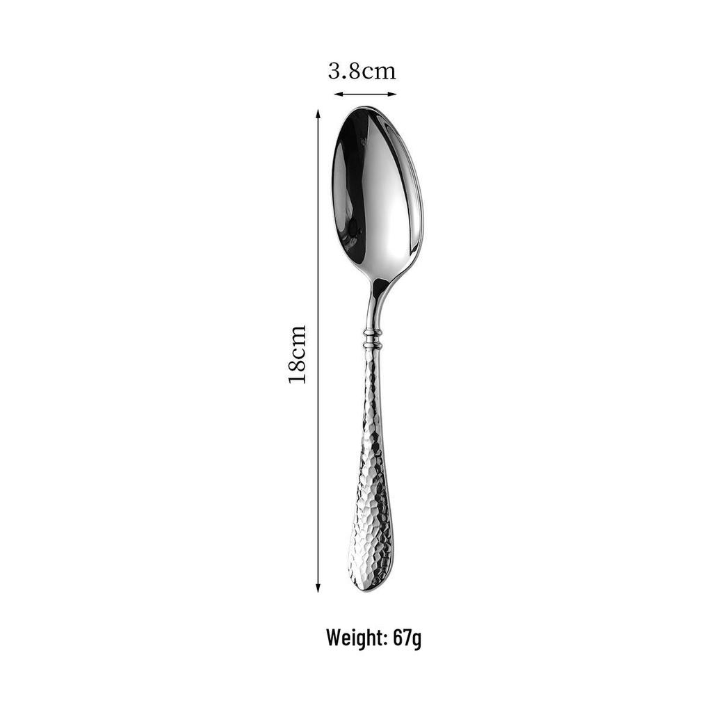 Helong 304 Stainless Steel Soup Ladle with Forged Hammer Pattern and Thick Handle