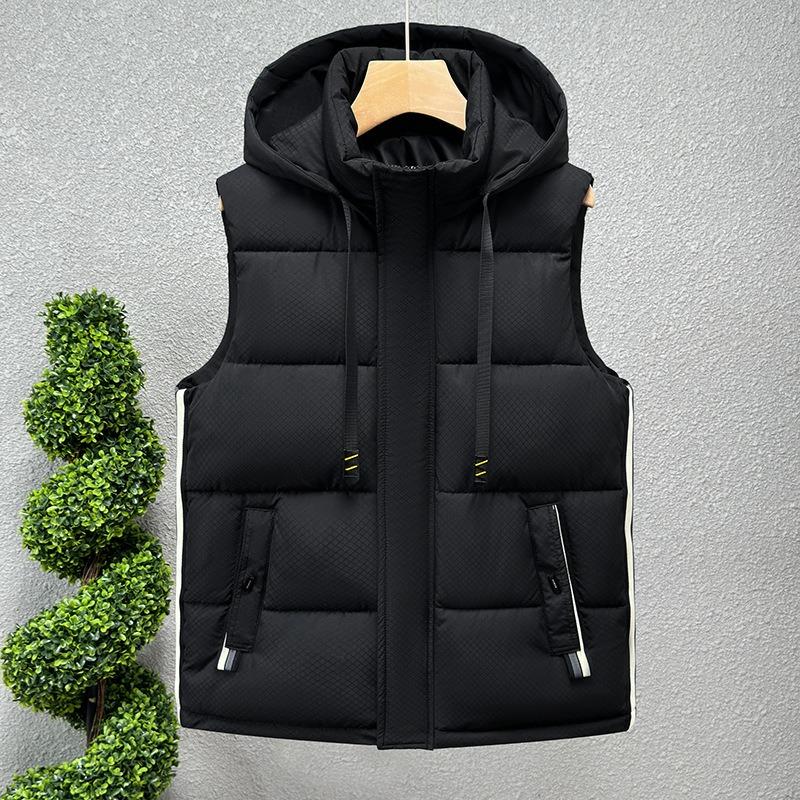 

Men s autumn and winter couple tooling cotton vest thickened autumn and winter warm vest fashion vest winter jacket student L (90-55kg) чорний