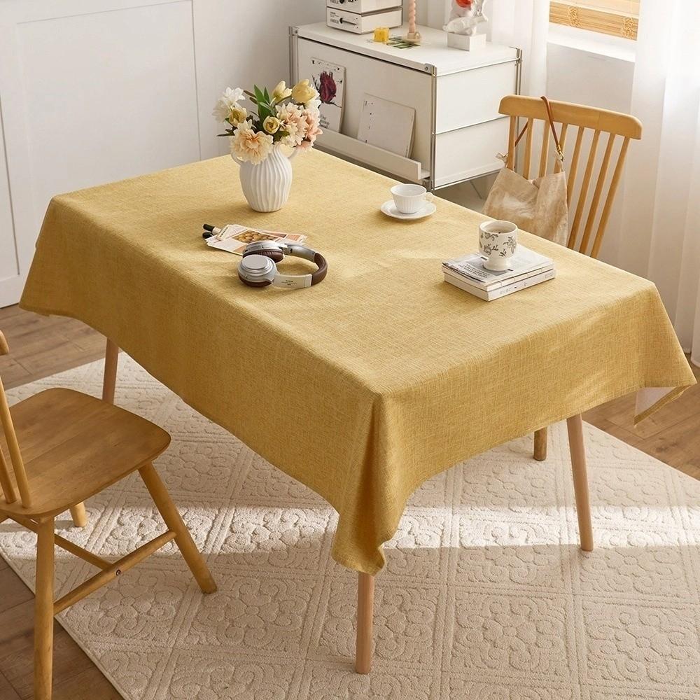 Solid Color Dining Table Decor Mat Wear-resistant Thickened Tea Table Tablecloth Rectangular Washable Dining Table Cloth