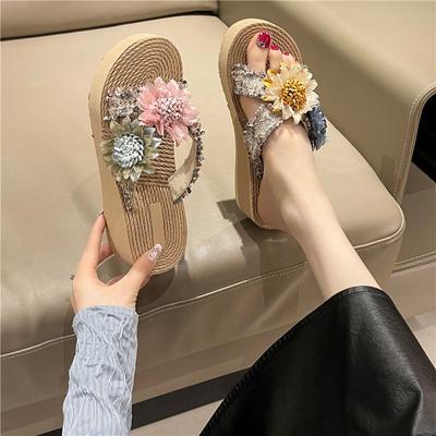 Mode Damen Hausschuhe Junior Pantoletten Blumen Sandalen am Strand Schuhe für Damen Höhe Ausverkauf Top Designs Normal Einzigartig Neuer Stil Kollektion