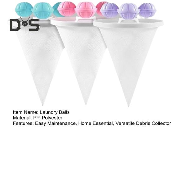 3Pcs Floating Hair Filtering Mesh Removal Laundry Pet Hair Catcher Reusable Washing Machine Hair Filter Cleaning Mesh Bag
