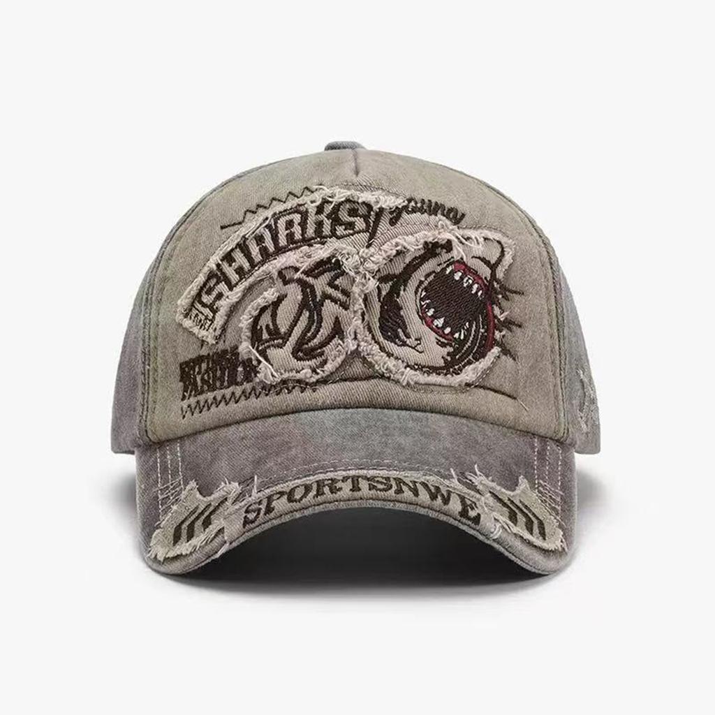 Personalized SHRRKS Shark Baseball Hat Vintage Washed Dad Hats Fashionable Outdoor Leisure Sunscreen Cap Golf Caps