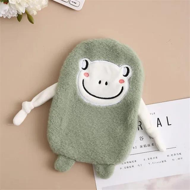 350Ml Rubber  Water Bottle With Cute Plush Cover Lovely Cartoon  Water Bag Explosion-Proof Portable Hand Warmer Great Gif